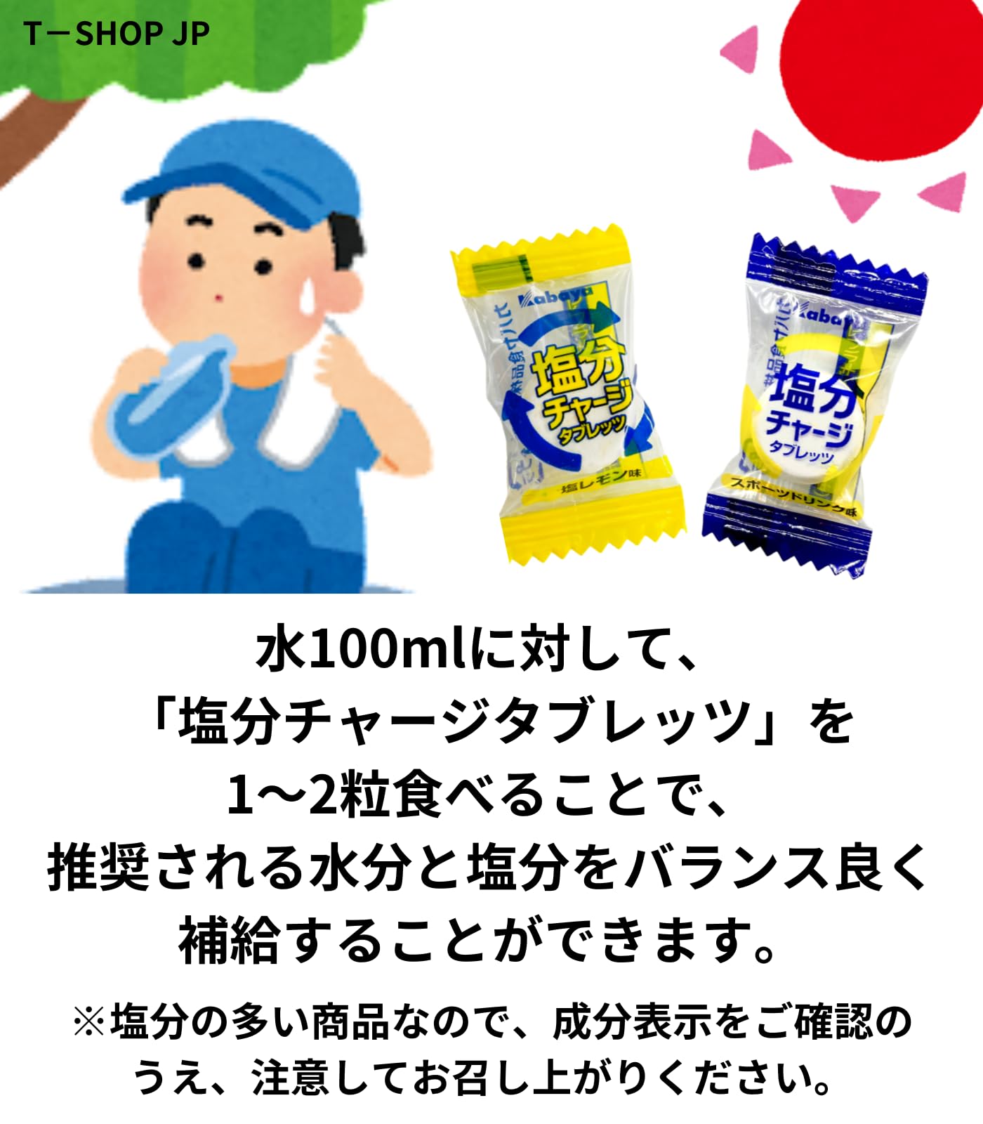Amazon.co.jp: 塩分チャージタブレッツ 500g×2袋 合計1kg（約333粒）大